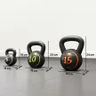  Kettlebell Set, 3 Kugelhanteln 2,2kg/4,5kg/6,8kg, Kunststoffhülle, Schwarz