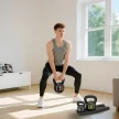  Kettlebell Set, 3 Kugelhanteln 2,2kg/4,5kg/6,8kg, Kunststoffhülle, Schwarz