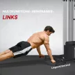 Többcélú edzőállomás 65 kg-os súlyzósorral, állítható, otthoni edzéshez, acél, műbőr