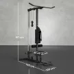 Otthoni erőkeret, evezőgép, súlyok nélkül, otthoni fitneszfelszerelés, acél, műbőr, fekete