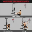 Otthoni erőkeret, evezőgép, súlyok nélkül, otthoni fitneszfelszerelés, acél, műbőr, fekete