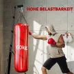 Boxzsák állvány, boxzsák tartó, magasságállítható, szabadon álló, összecsukható, acél, 170 x 90 x 225 cm, fekete