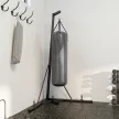 Boxzsák állvány, boxzsák tartó, magasságállítható, szabadon álló, összecsukható, acél, 170 x 90 x 225 cm, fekete