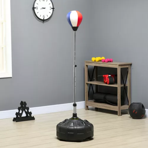 Boxlabda, állítható magasságú 147-165 cm, tölthető talppal, acél, fekete+piros+fehér
