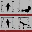 Crossover fitnesz állvány, csigarendszerrel, 1 vagy 2 fő részére, acél, műanyag, fekete