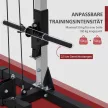 Crossover fitnesz állvány, csigarendszerrel, 1 vagy 2 fő részére, acél, műanyag, fekete