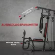  Heim-Fitnessstation mit 45 kg Gewichtsblöcken, Hochseilzug, Bruststation, Beinpresse für vielseitiges Training