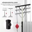 Állítható magasságú boxzsák állvány speedballal, fém váz, 160H x 145SZ x 175-220M cm, fekete