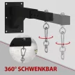 Boxzsák tartó, 5 fokozatban állítható hosszúságú, falra szerelhető, 60 kg-ig, acél, fekete