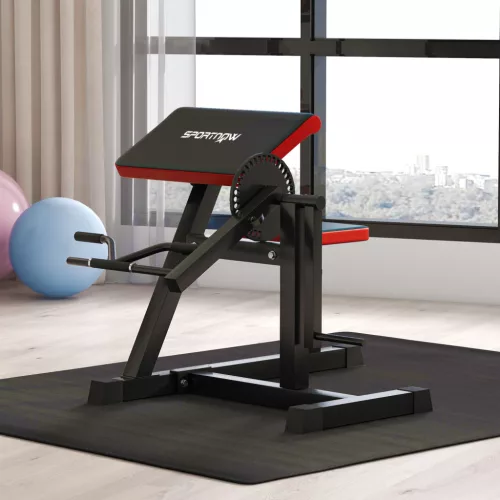 Fitneszpad és tricepsz hosszabbító, 5 ülésbeállítás, 25 szög, acél és műbőr, fekete