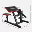 Fitneszpad és tricepsz hosszabbító, 5 ülésbeállítás, 25 szög, acél és műbőr, fekete