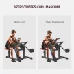 Fitneszpad és tricepsz hosszabbító, 5 ülésbeállítás, 25 szög, acél és műbőr, fekete