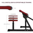 Fitneszpad és tricepsz hosszabbító, 5 ülésbeállítás, 25 szög, acél és műbőr, fekete