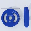 2 x 5 kg-os súlytárcsák praktikus fogantyúkkal, súlykészlet otthoni edzőterembe, fitnesz stúdióba, erőnléti edzéshez, kék