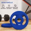 2 x 5 kg-os súlytárcsák praktikus fogantyúkkal, súlykészlet otthoni edzőterembe, fitnesz stúdióba, erőnléti edzéshez, kék