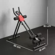 Hasizom-tréner, összecsukható hasizom-tréner LCD kijelzővel, dupla sínekkel, teherbírás akár 120 kg, acél, piros