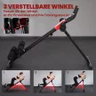 Hasizom-tréner, összecsukható hasizom-tréner LCD kijelzővel, dupla sínekkel, teherbírás akár 120 kg, acél, piros