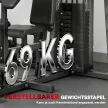 Multifunkcionális edzőállomás, otthoni fitneszgép több mint 10 gyakorlathoz, súlyokkal, állítható fitneszpaddal, fekete
