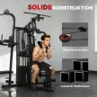 Multifunkcionális edzőállomás, otthoni fitneszgép több mint 10 gyakorlathoz, súlyokkal, állítható fitneszpaddal, fekete
