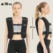 Súlymellény 10 kg-os edzőmellény fényvisszaverő csíkokkal és állítható pántokkal, futómellény nőknek és férfiaknak