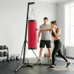 Boxzsák állvány 185-231 cm magasságban állítható Szabadon álló boxzsák tartó boxzsák háromszög alakú talppal Súlytartó