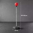 Boxzsák állvánnyal, 125-145 cm magasságban állítható boxkészlet, szabadon álló speedball kesztyűvel és pumpával