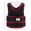 20 kg-os súlymellény, edzőmellény dupla állítható pántokkal, erőnléti edzéshez, fitneszhez, oxford fémből, homokszínű, fekete+piros, 60 x 50 cm