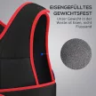 20 kg-os súlymellény, edzőmellény dupla állítható pántokkal, erőnléti edzéshez, fitneszhez, oxford fémből, homokszínű, fekete+piros, 60 x 50 cm