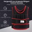 20 kg-os súlymellény, edzőmellény dupla állítható pántokkal, erőnléti edzéshez, fitneszhez, oxford fémből, homokszínű, fekete+piros, 60 x 50 cm