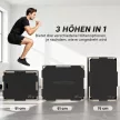 3 az 1-ben Plyo Box, Ugródoboz Fogantyúnyílásokkal, Otthoni Fitneszhez és Kültéri Edzésekhez, 3 Ugrómagasság, Fa, Fekete