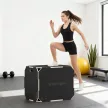 3 az 1-ben Plyo Box, Ugródoboz Fogantyúnyílásokkal, Otthoni Fitneszhez és Kültéri Edzésekhez, 3 Ugrómagasság, Fa, Fekete