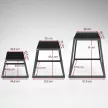  Plyometrische Sprungboxen 3er Set 30,5/45,8/61 cm Stapelbare Plyo Jump Box aus Stahl bis 200 kg
