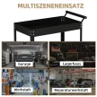 Műhelykocsi, 2 polcos, talicska, 4 kerék, acél, 150 kg-ig, 84,5 x 38 x 84 cm, fekete
