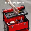 3-szintes szerszámosláda-készlet, kerekekkel, összekapcsolható, acél, műanyag
