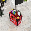 3 szintes szerszámos kocsi, fém váz, 120 kg teherbírás, kerekek, fogantyú, piros