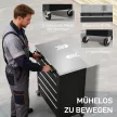 Szerszámos szekrény 5 fiókkal, gurulós szerszámosládával, acél szerszámkocsival, ezüst + fekete színben