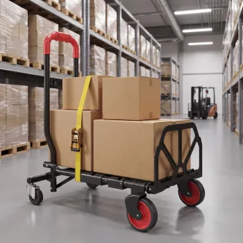    2-in-1 Plattformwagen Sackkarre Klappbar Transportwagen mit Lenkrollen, Griff, Stahl bis 120 kg
