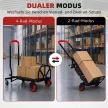  2-in-1 Plattformwagen Sackkarre Klappbar Transportwagen mit Lenkrollen, Griff, Stahl bis 120 kg