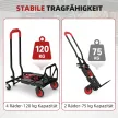  2-in-1 Plattformwagen Sackkarre Klappbar Transportwagen mit Lenkrollen, Griff, Stahl bis 120 kg