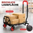  2-in-1 Plattformwagen Sackkarre Klappbar Transportwagen mit Lenkrollen, Griff, Stahl bis 120 kg