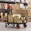 2-in-1 Plattformwagen Sackkarre Klappbar Transportwagen mit Lenkrollen, Griff, Stahl bis 120 kg