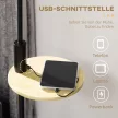 Állólámpa polccal, állólámpa, láncos húzófüllel, E27, 40W, bambusz, natúr + fekete