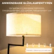 Állólámpa polccal, állólámpa, láncos húzófüllel, E27, 40W, bambusz, natúr + fekete