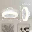  Deckenventilator mit LED-Lampe, 6 Geschwindigkeiten, Fernbedienung, Weiß