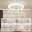  Deckenventilator mit LED-Lampe, 6 Geschwindigkeiten, Fernbedienung, Weiß