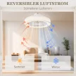  Deckenventilator mit LED-Lampe, 6 Geschwindigkeiten, Fernbedienung, Weiß