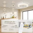  Deckenventilator mit LED-Lampe, 6 Geschwindigkeiten, Fernbedienung, Weiß