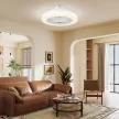  Deckenventilator mit LED-Lampe, 6 Geschwindigkeiten, Fernbedienung, Weiß