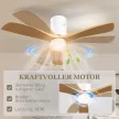 Mennyezeti ventilátor LED lámpával, 6 sebességfokozat, távirányító, világosbarna