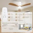 Mennyezeti ventilátor LED lámpával, 6 sebességfokozat, távirányító, világosbarna